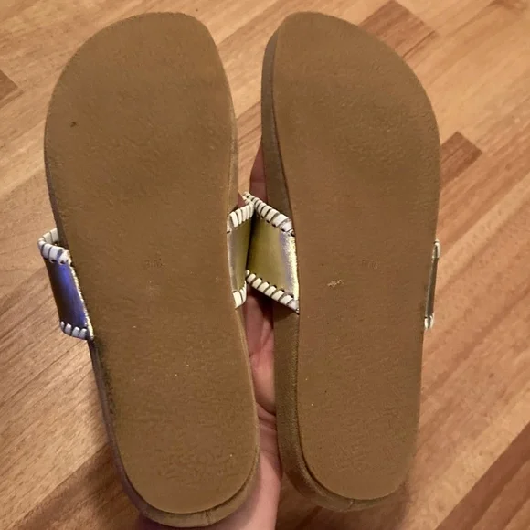 Jack Rogers Gold and White Floral Sandals - Picture 3 of 3